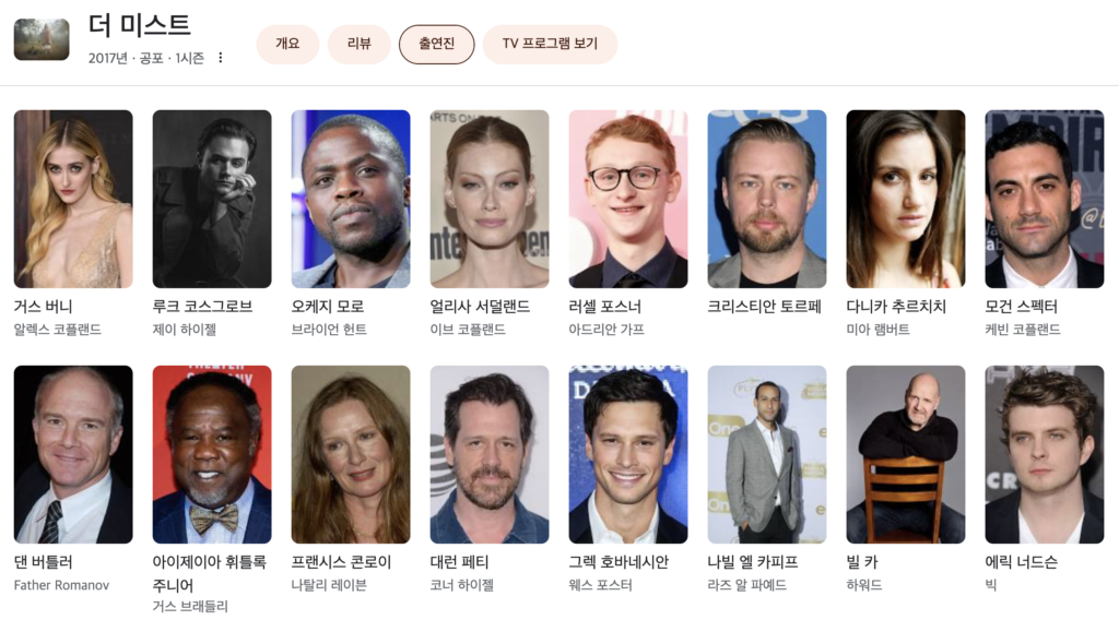 더 미스트 출연진