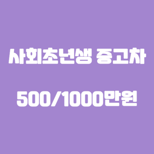 사회초년생 중고차 500만원